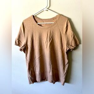 Casual Tan Short Sleeve Top